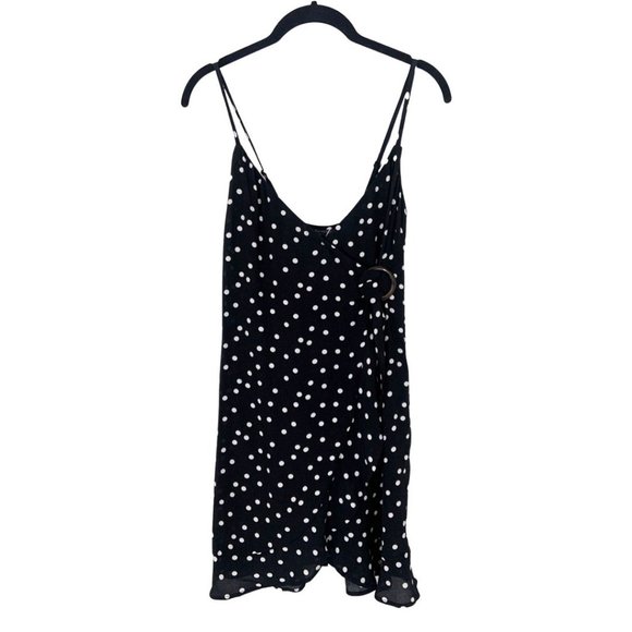 Bershka Dresses & Skirts - Sleeveless V-Neck Polka Dot Mini Wrap Dress